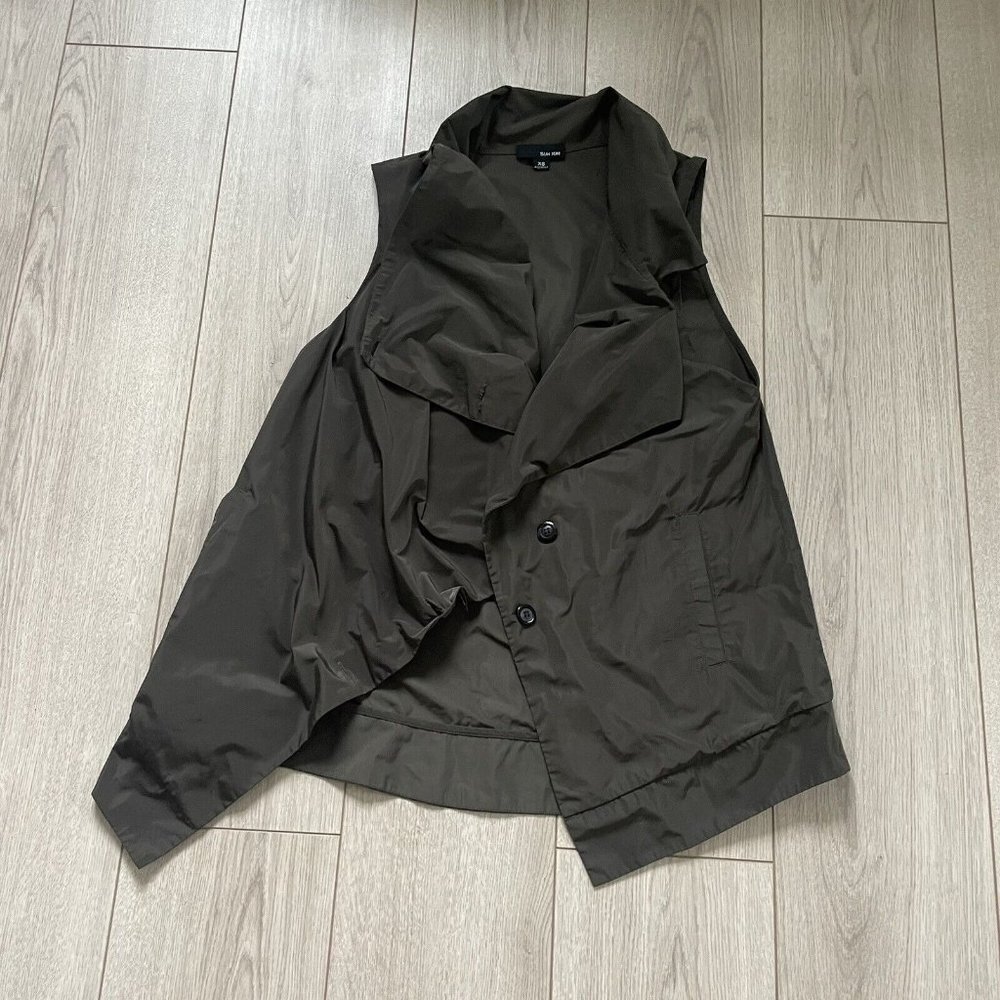 Sun Kim Lagenlook Jenny Vest Ruched Asymmetrical Top Brown Size XS - Picture 2 of 6